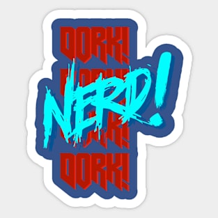 Nerd (blue & red) Sticker